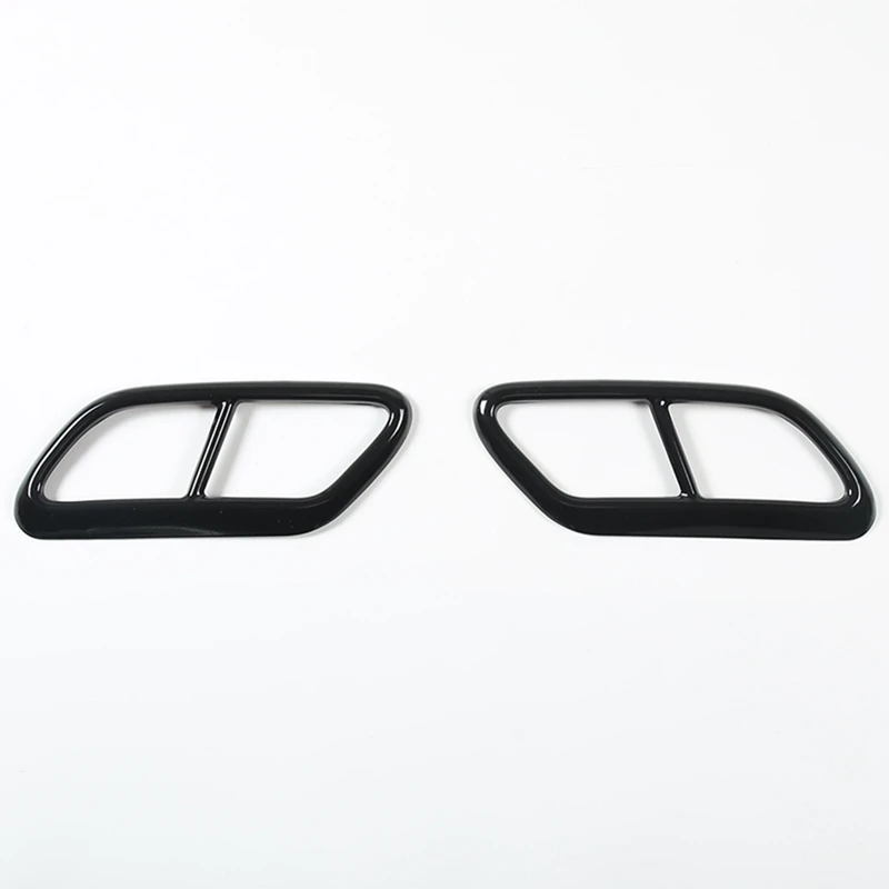 

Black Stainless Steel Pipe Throat Exhaust Outputs Tail Frame Trim Cover For Volvo S60 2020 S90 V90 2016-2019 Parts