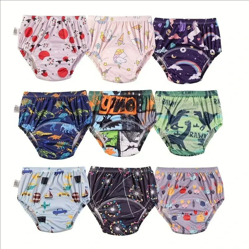 Random 2pcs Waterproof Reusable Baby Training Pants Infant Shorts Underwear Cloth Baby Diaper Nappies Panties Nappy Changing