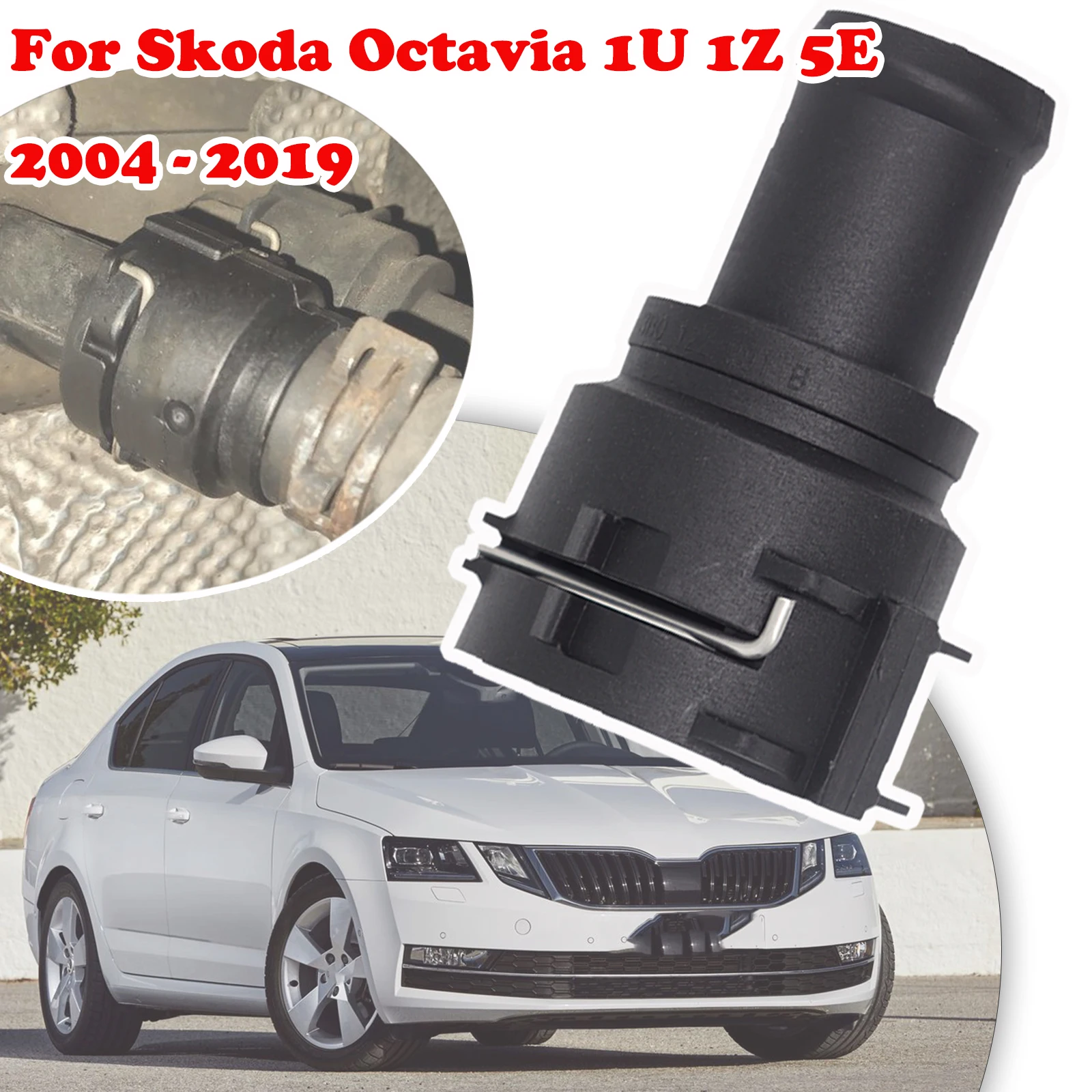 

For Skoda Octavia 1U 1Z 2004 - 2019 Car Radiator Coolant Hose Flange Quick Acting Coupling Adapter Pipe Connector with Clip Seal