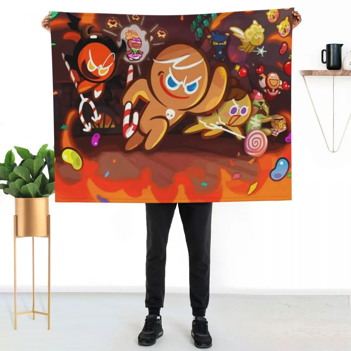 Gingerbrave cookie a character in Cookie run kingdom Throw Blanket Shaggy Bed linens for winter Thermal Warm Sofas Blankets