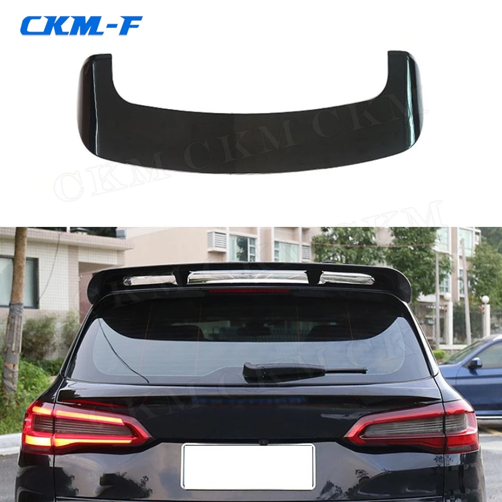 

ABS Carbon Rear Roof Spoiler Gloss Black Boot Top Wings Trims Cover Decoration Car Body Kits Accessories For BMW X5 G05 2019+