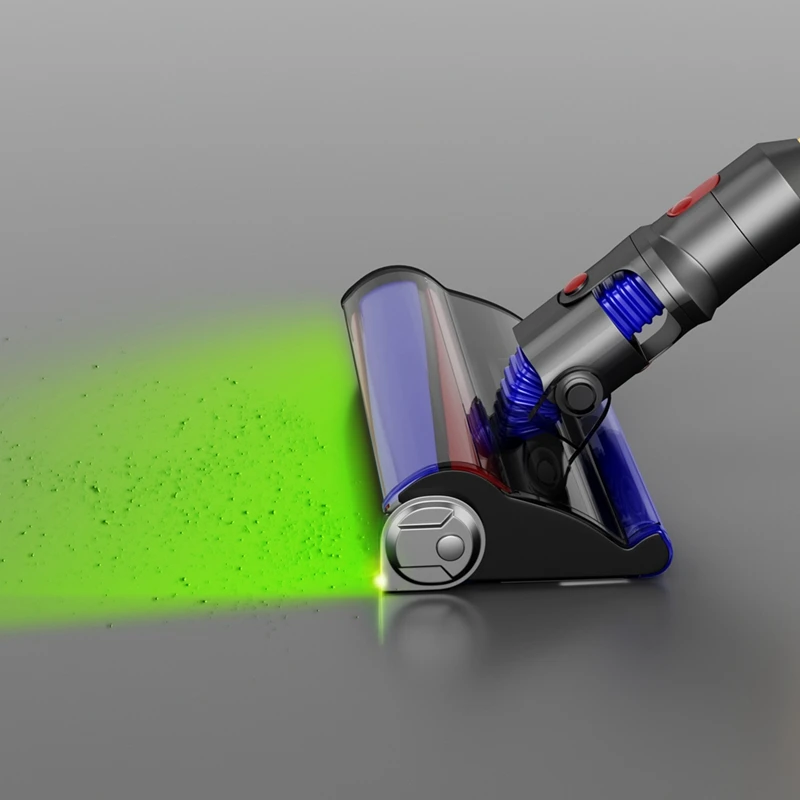 Lampu detektor debu penyedot debu LED, aksesori kepala, lampu LED hijau untuk penyedot debu