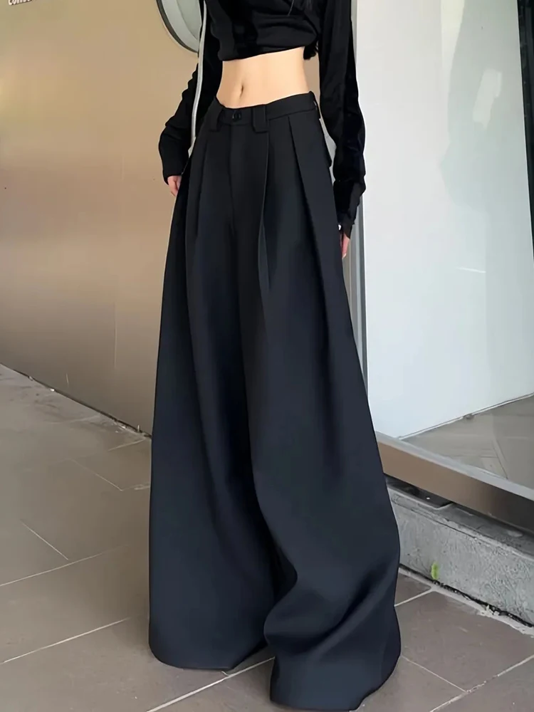 Zoki Chic สีขาวชุดกางเกงขากว้างผู้หญิงเกาหลีสูงเอวกางเกงแฟชั่นหลวมสบายๆฤดูร้อนหญิงกางเกงใหม่