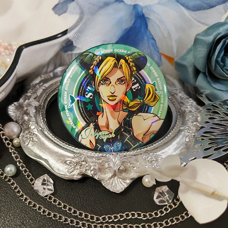 Anime JoJo Jonathan Joestar Kujō Jōtarō Jolyne Cujoh Joe Kid Cosplay Badge Pin SPTE Tinplate Brooch Accessories Prop