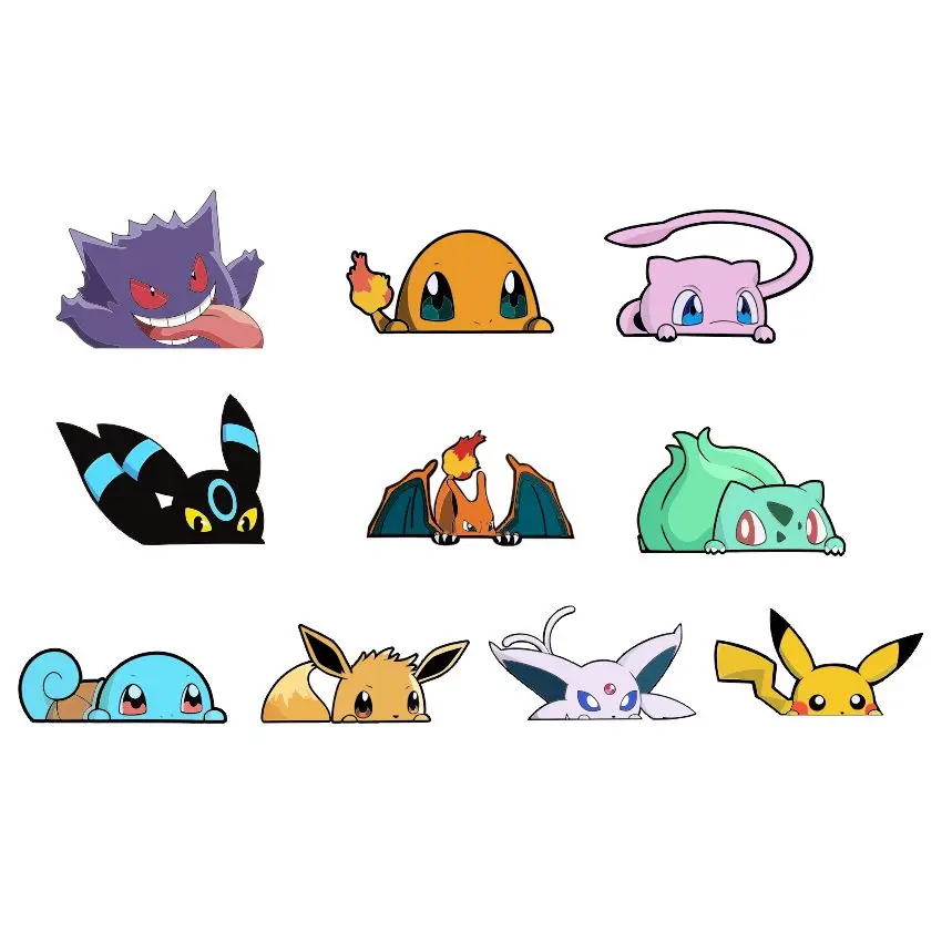 Adesivo para janela de carro Pokémon, adesivo para cobrir arranhões traseiros do carro Pokémon Gengar, adesivo fofo e divertido de desenho animado, pr