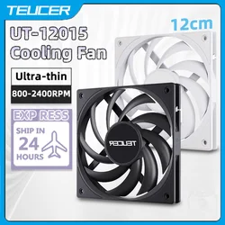 TEUCER UT12015 Ultra-thin Fan 12V 4-pin 800-2400RPM Silent Cooling Fan 12cm PWM Temperature Control Computer Case Fan CPU Cooler