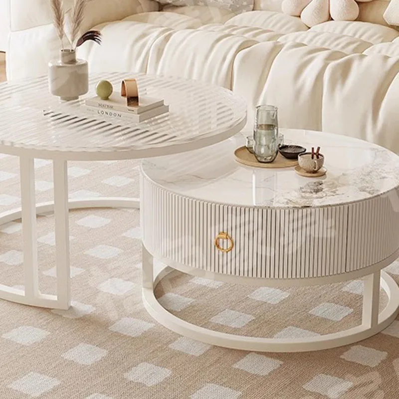 Round Bedroom Coffee Table Trau Organizer Oval White Small Coffee Table Balcony Apartamento Stoliki Do Kawy Home Furniture