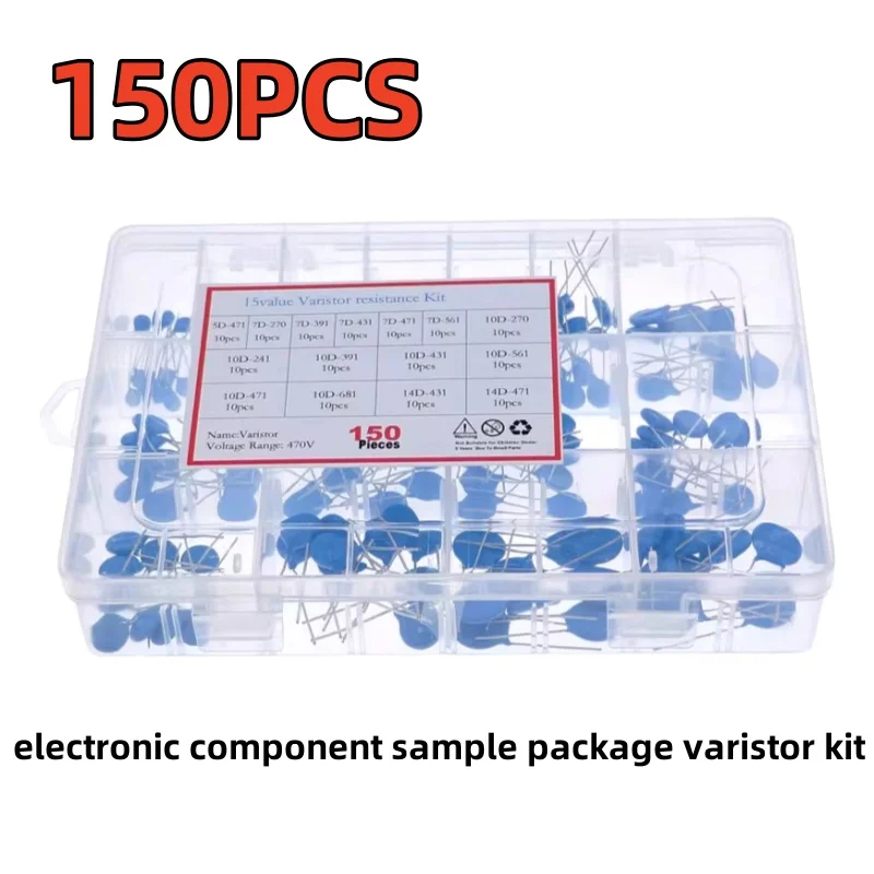 150PCS 15values * 10PCS electronic component sample package varistor kit 5D-471 7D270 7D-391 7D-431 7D-471 7D-471 7D-561 10D-270