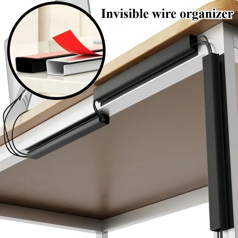 1PC Concealed Desktop Cable Organizers Plastic Cable Management Tray, and Charger Cables, Ideal for Organizing Electronic