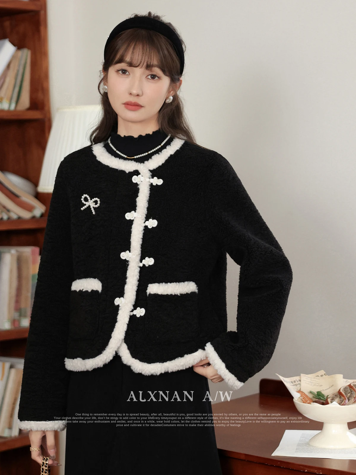 

Женское осенне-зимнее пальто прямого кроя с пуговицами, однотонное, из чистого хлопка