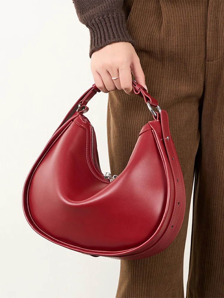 Zency Premium Genuine Leather Women's Handbag Luxury Hobo Bag Large Capacity Fashion Shoulder Bolsa for Wife Lover Bride Bag