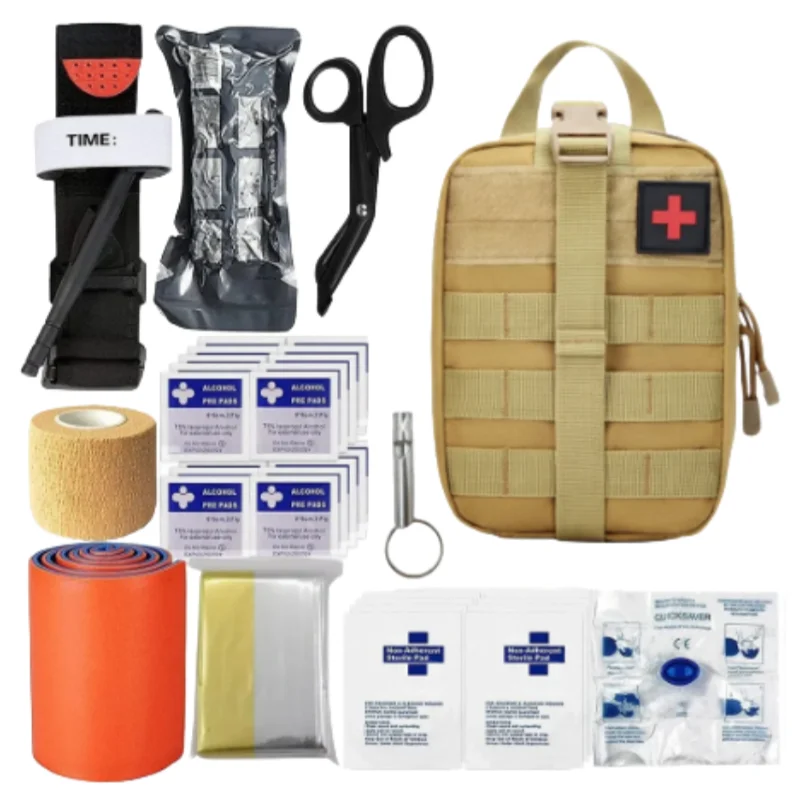 

Аварийный комплект Emergency Trauma IFAK — включает вращающийся жгут и бинт, марлевые ножницы, для кемпинга и выживания.