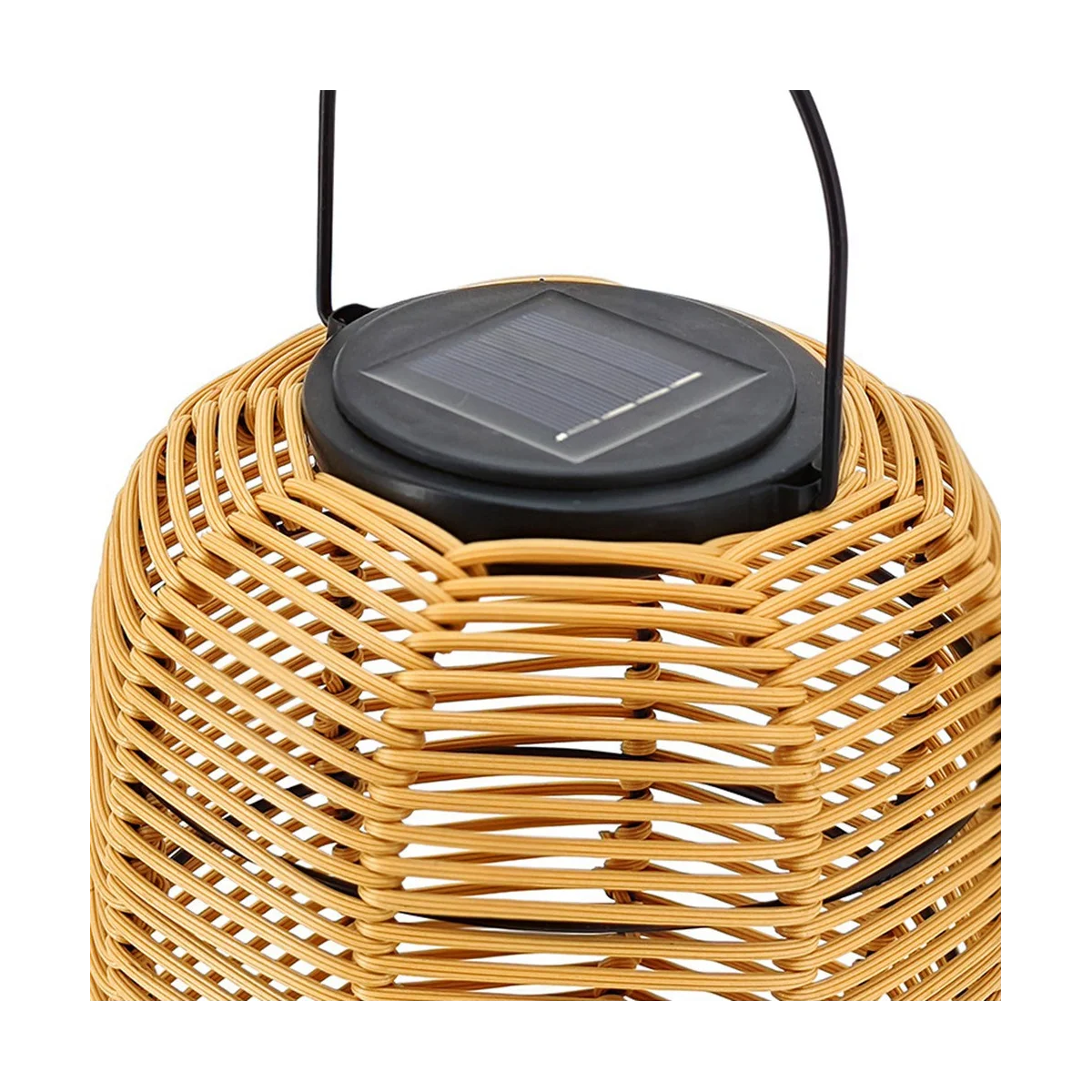 Solar Rattan Hanging Lantern,Solar Lantern with Handle Solar Outdoor Lantern Decorative Lights for Garden Yard
