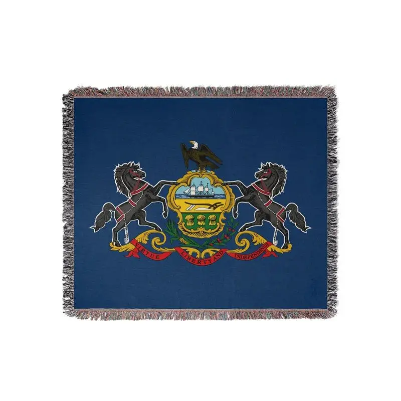 Aertemisi Pennsylvania United States of America Jacquard Fringed Woven Throw Blanket