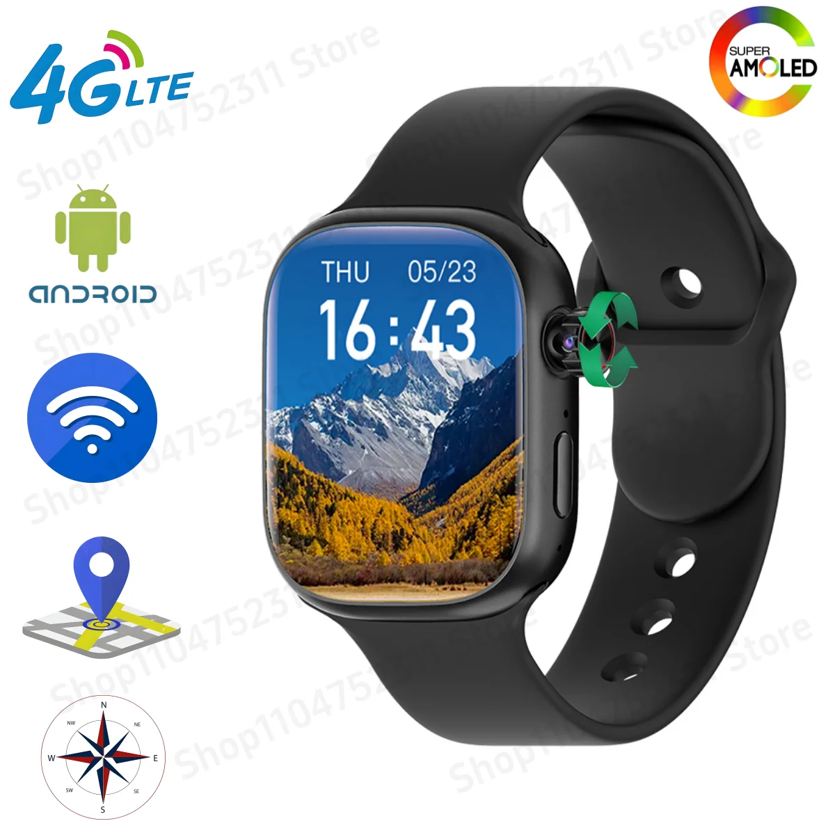 S10 MAX Smartwatch 2.29 بوصة أندرويد 5G CD99 S9 S10 ساعة ذكية للرجال مع كاميرا دوارة GPS واتساب Tiktok App Store Wifi Connect
