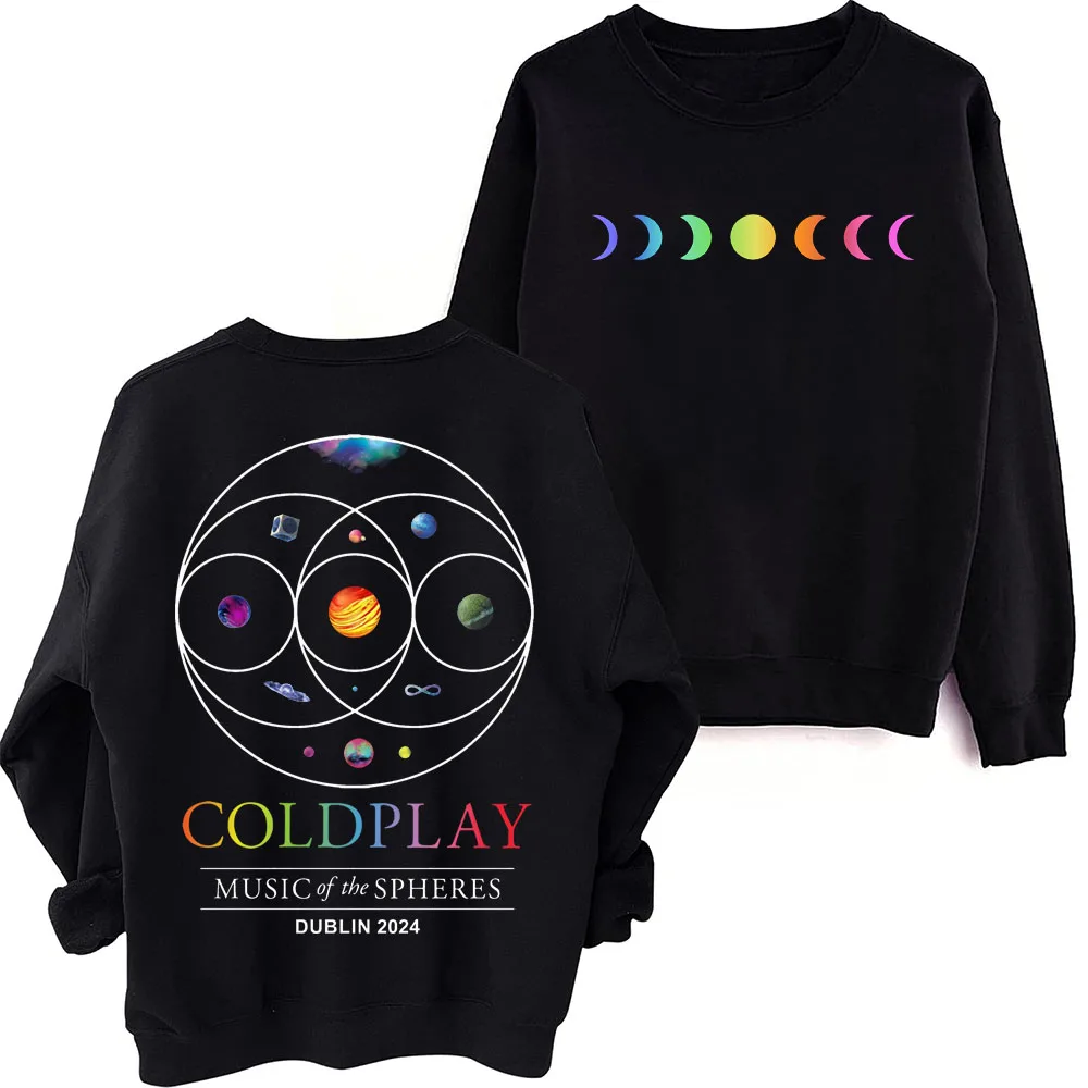 COLD-PLAY Music Of The Spheres World Tour Sweatshirt  Harajuku Round Neck Long Sleeve Oversized Popular Music Hoodie Fans Gift