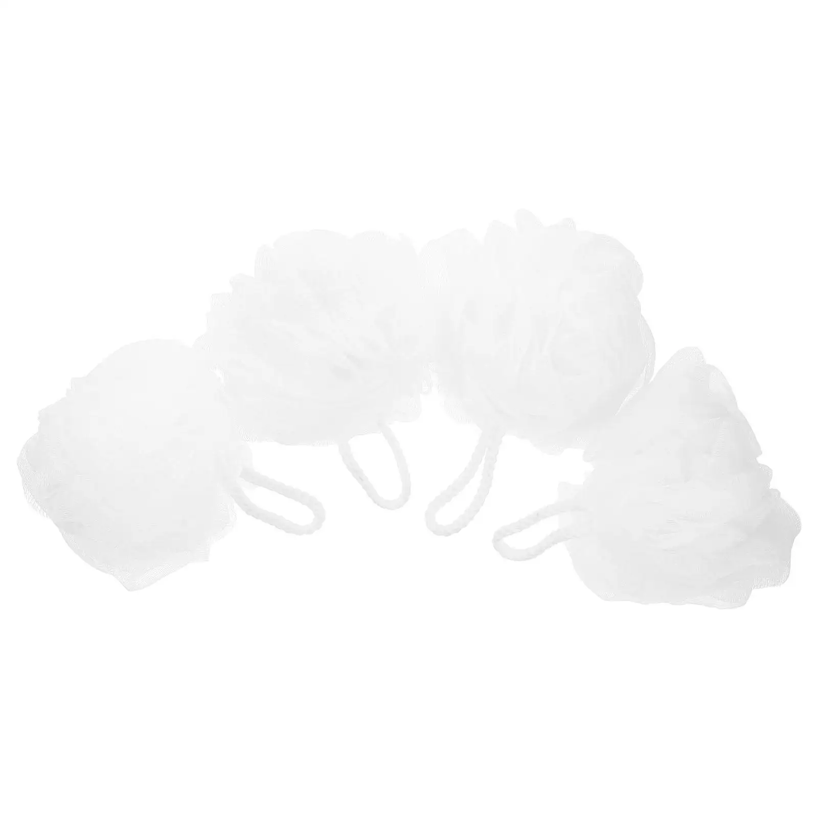 

4 Pcs Bath Flower Ball Shower Loofah Large Size Back Scrubber White Body Exfoliator Bath Sponges Ball Home