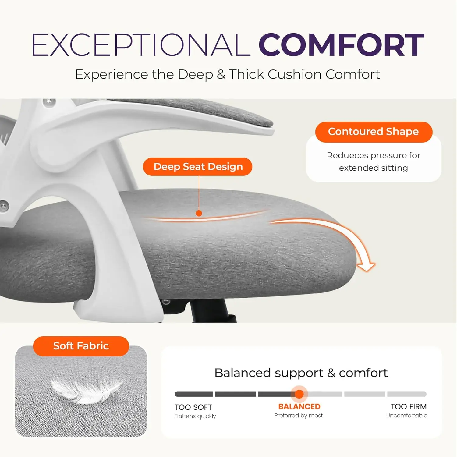 Office Desk Gaming Ergonomic Computer Chair with Lumbar Back Support Adjustable Height Swivel Rolling Wheels Flip-up Arms Mesh C view 4