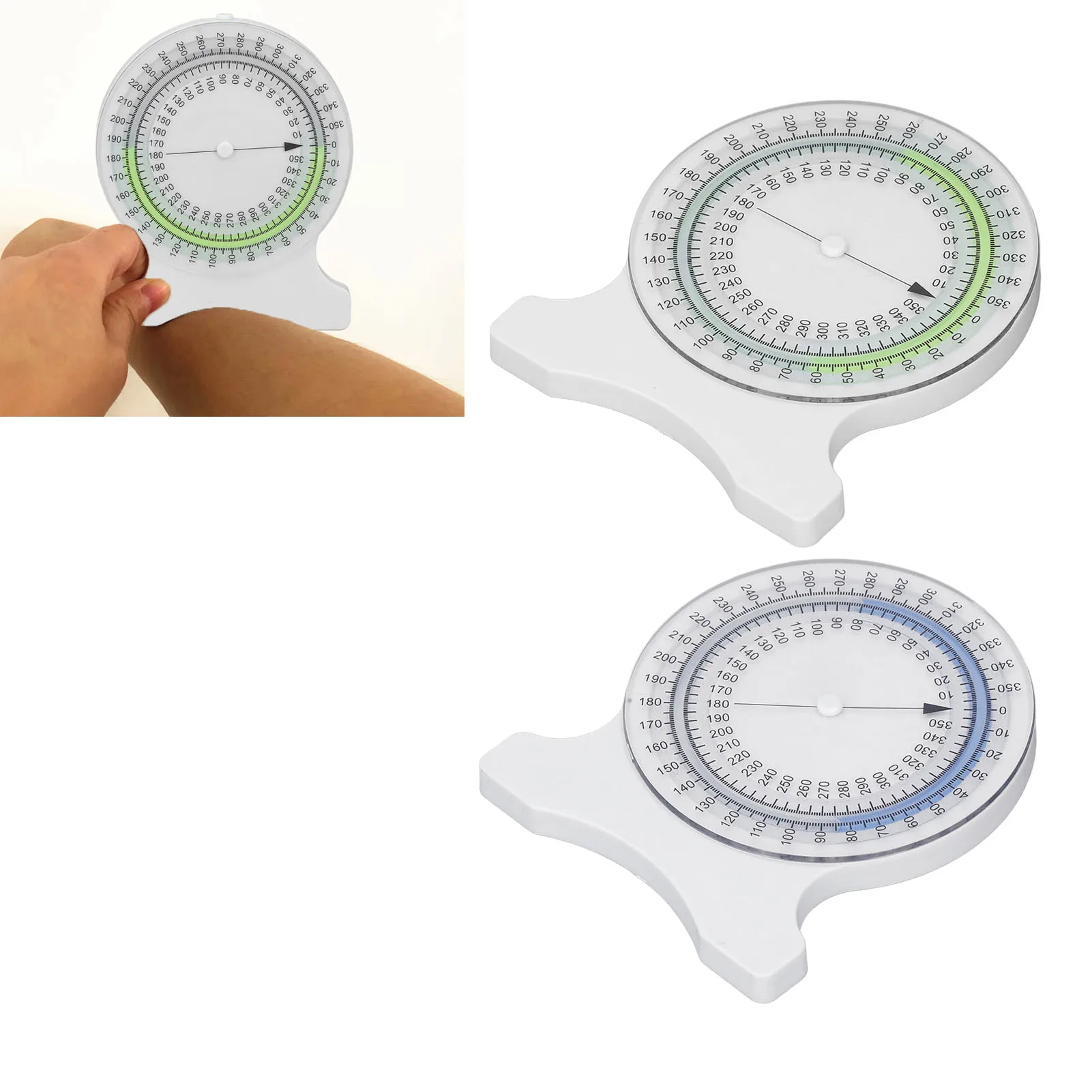 Therapy Inclinometer Easy Rotation Bubble Clean 0‑360 Degree Measuring Scratch Resistant Inclinometer for Measure Motion Range