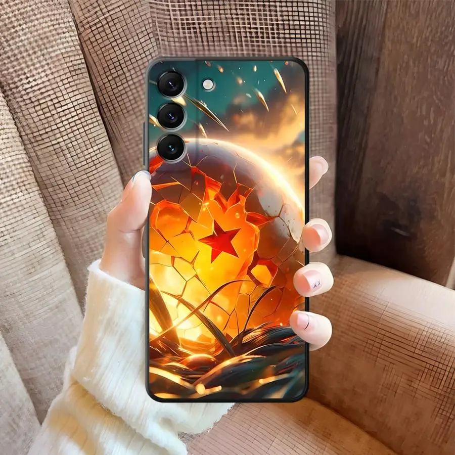 Caso para samsung galaxy a24 a55 a36 a51 a73 a35 a22 a52 a25 a71 a32 a41 a26 a72 a23 a53 preto macio capa de telefone dragon ball goku