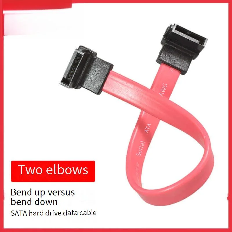 Cable SATA corto rojo de 10CM, Cable de línea Serial ATA SATA, DVD-ROM HDD SSD, línea SATA de datos 2,5 3,5 pulgadas HDD SATA Serial ATA Cable