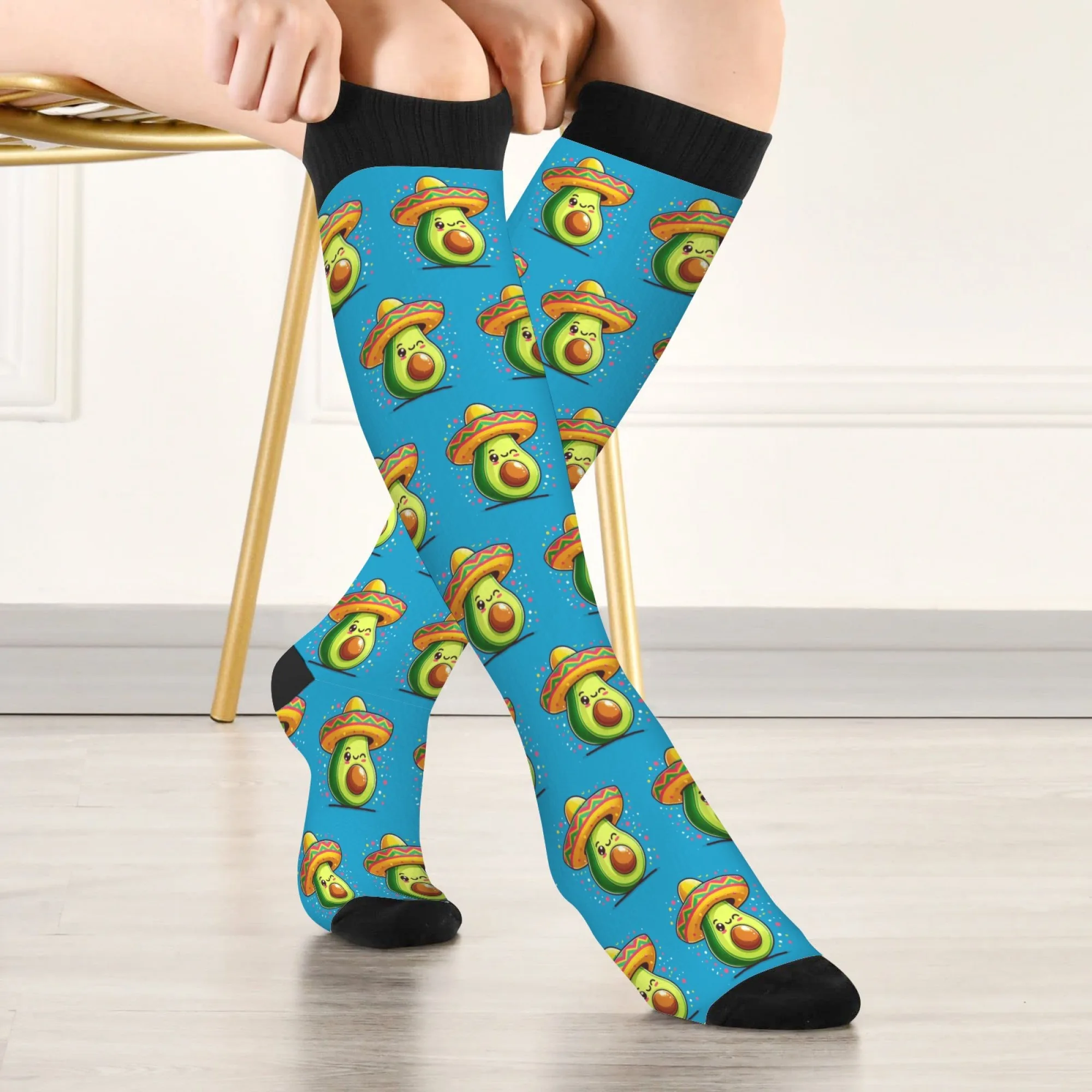 

Mexican style avocado happy stockings novelty funny hip hop women's socks Harajuku style unisex casual fashion cute socks gift