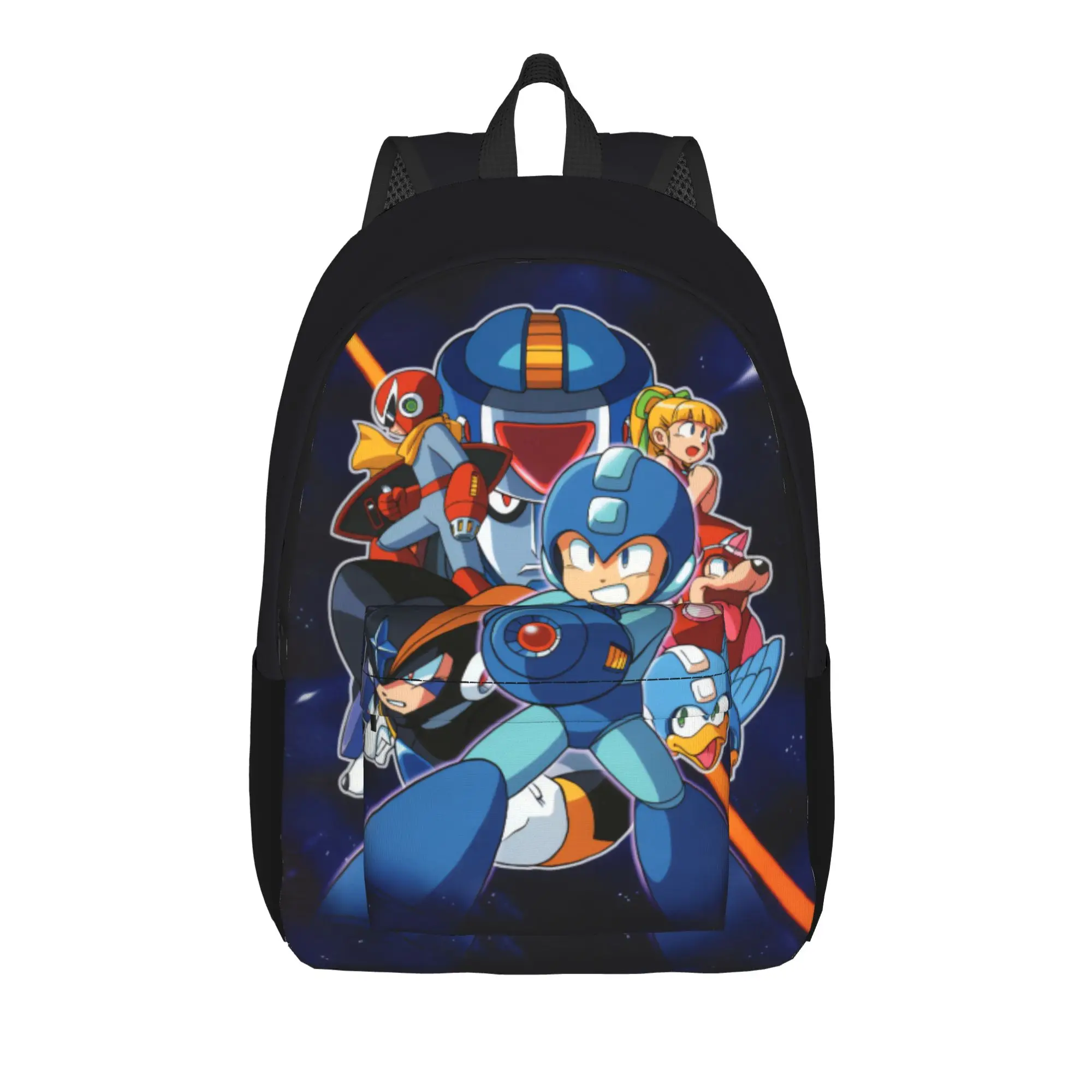 Mega man Backpack Men  Durable Backpacks Polyester Modern High School Bags University High Quality Rucksack