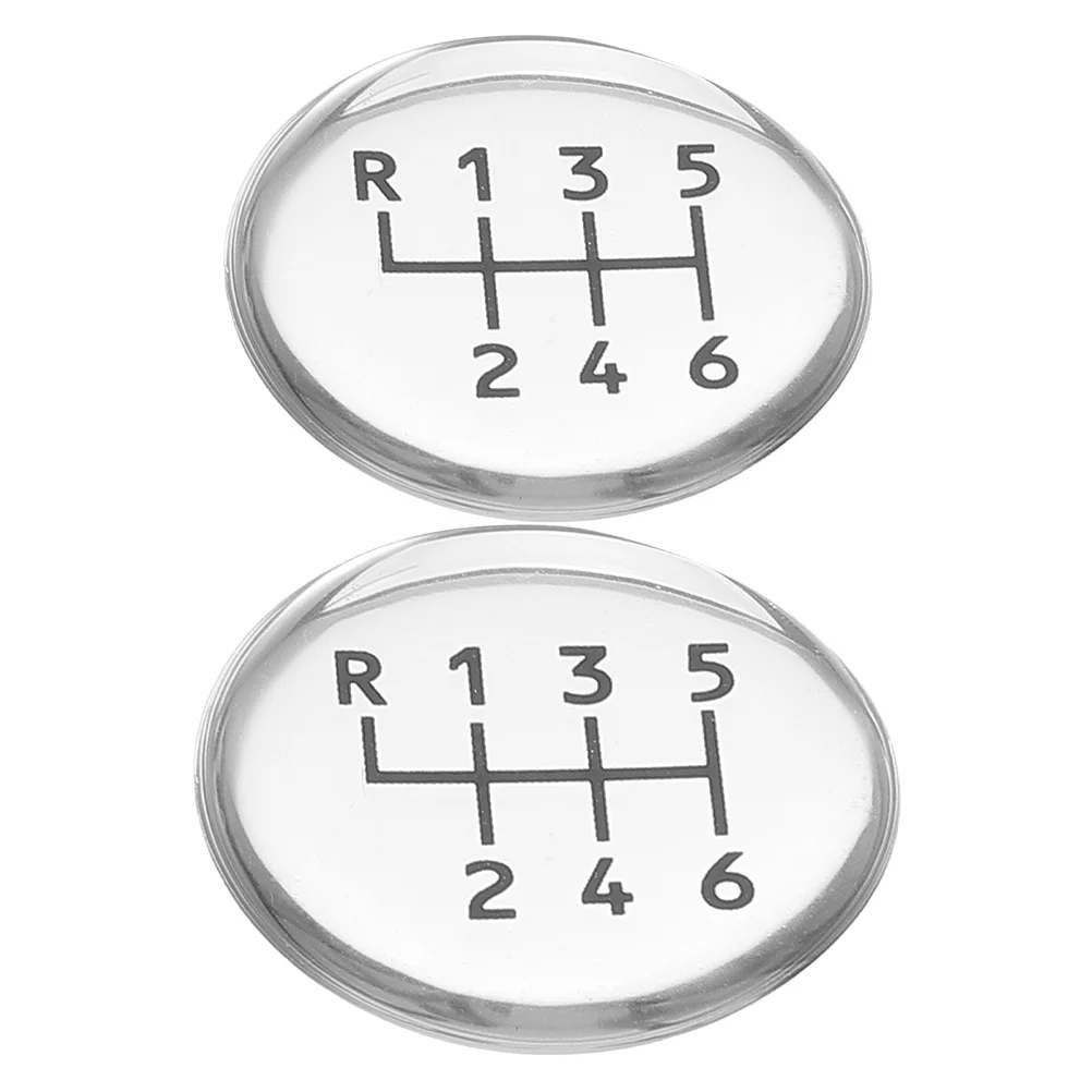 

2 Pcs Car Gear Head Stickers Manual Transmission Shift Decals Durable Material Easy Installation Round Stick Shift