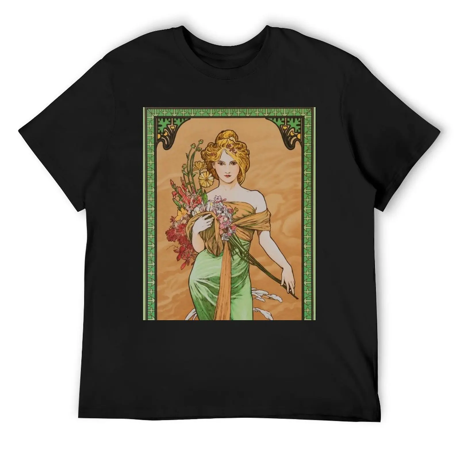 

Alphonse Mucha (1860 – 1939) The seasons: Spring T-Shirt man t shirt gifts for boyfriend graphic tee shirt men graphic t shirts