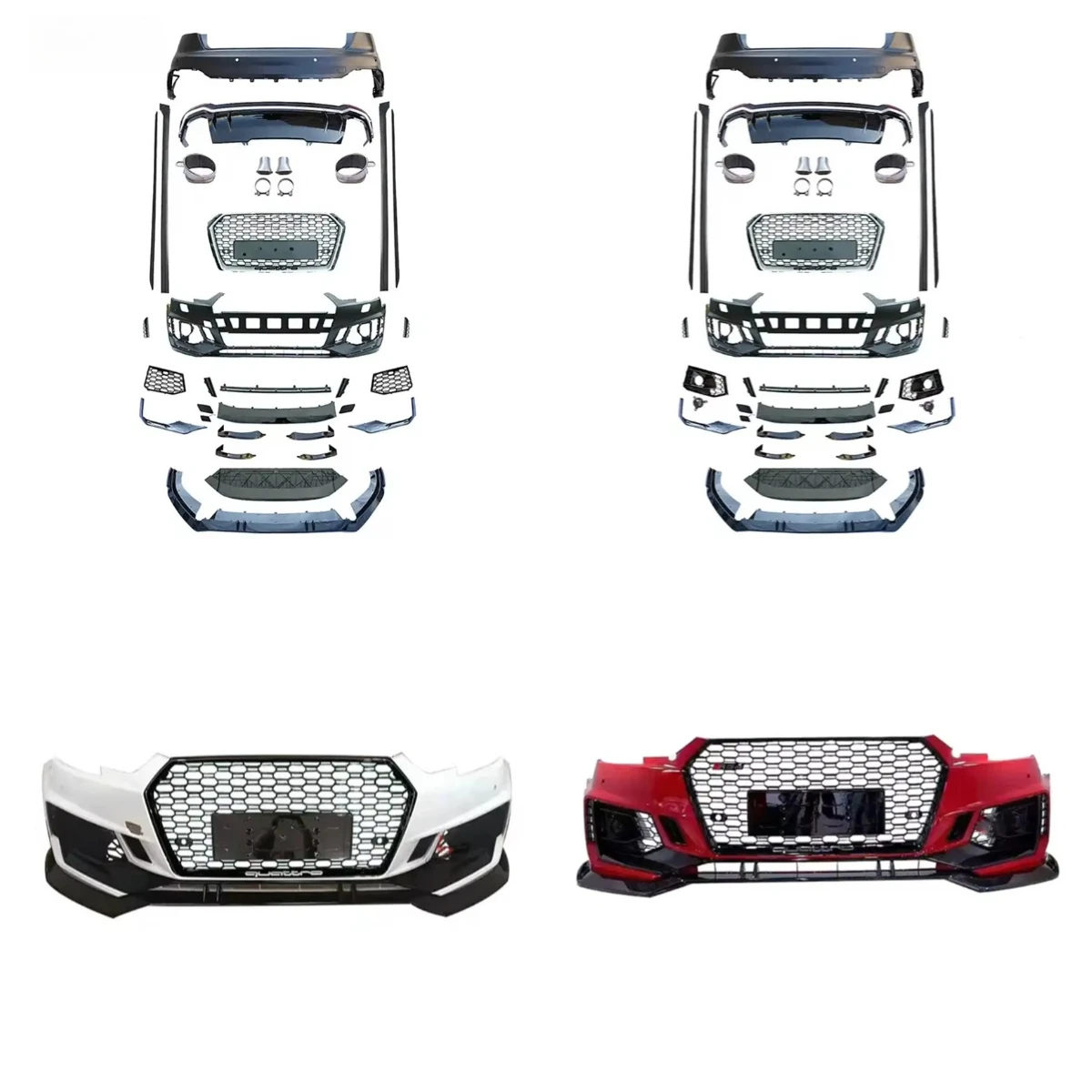 

Stlf Car Modified Bumper Body Kit For A4 B9 Modified To RS4 Style Front Bumper With Grille 2017-2019