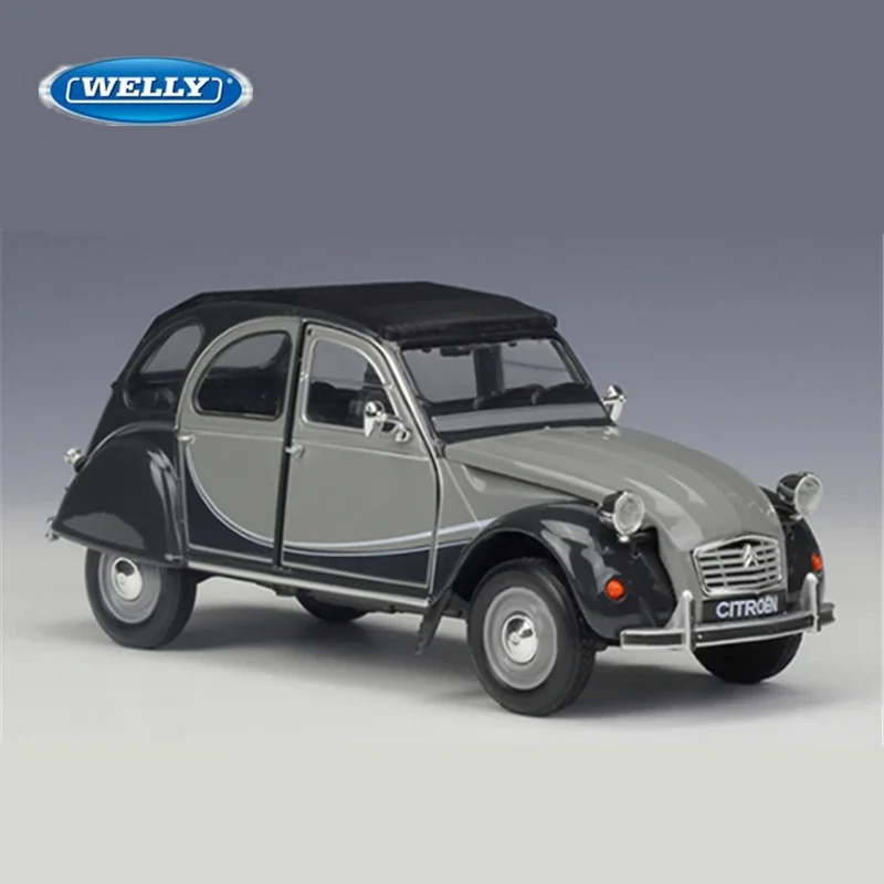 Welly 1:24 Citroen 2CV 6 Charleston Alloy Classic Vintage Car Model Diecast Metal Toy Classic Car Model Collection Gift