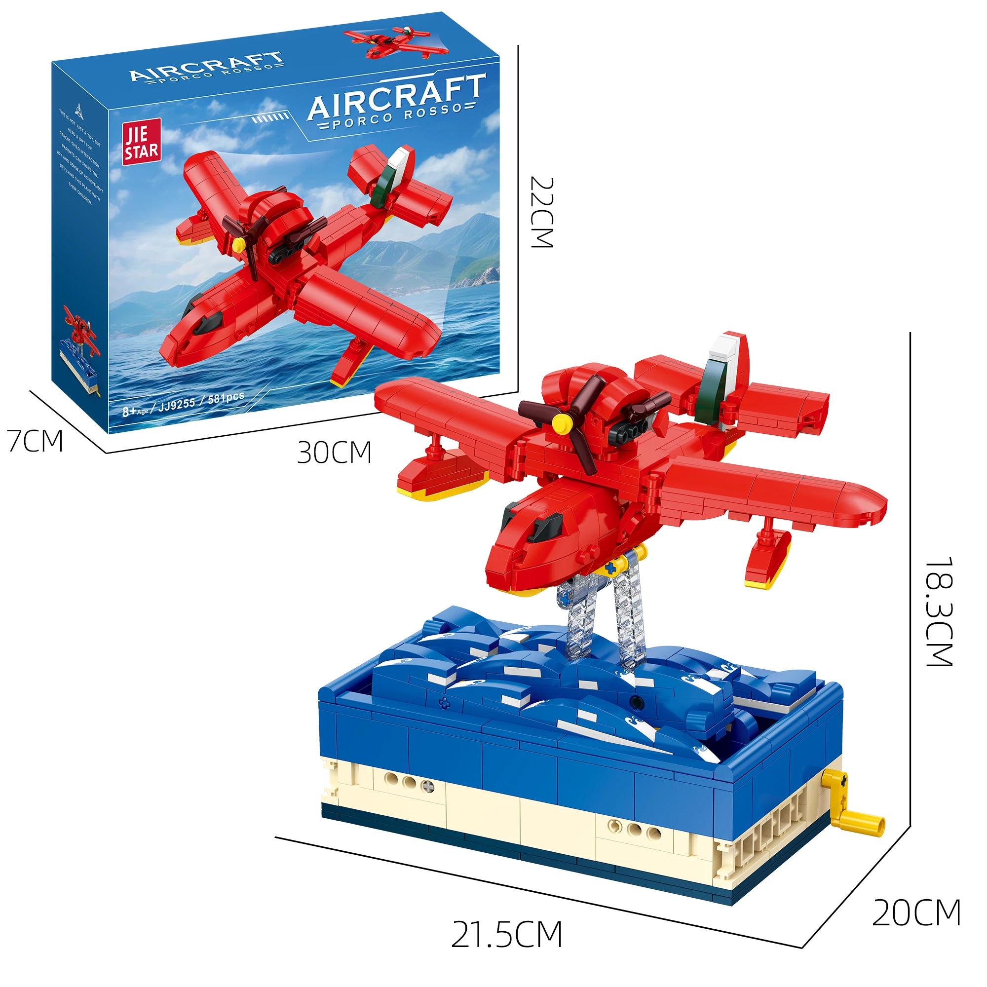 

MOC 581PCS Creative Linkage Red Pig Aircraft Model DIY Assembly Building Blocks Puzzle Toy Ornament