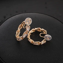 2022 New Elegant C-shaped Zirconia Earrings Without Piercing Mosquito Coil Ear Clips Female Korean Temperament  Earrings Jewelry