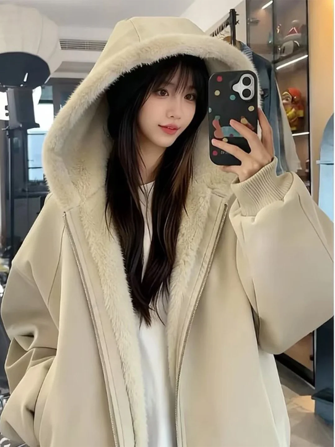 

Мужская теплая зимняя куртка из искусственной кожи с меховой подкладкой и капюшоном, молодежная повседневная модель с длинными рукавами на молнии, цветная