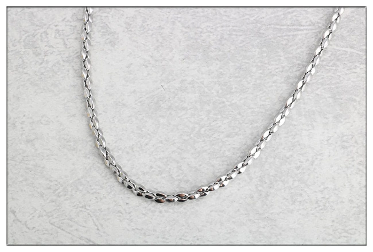 Fashionable Simple Hip-hop Titanium Steel Coffee Bean Necklace Stainless Steel Ingot Chain Men And Women Necklace Hot Sale