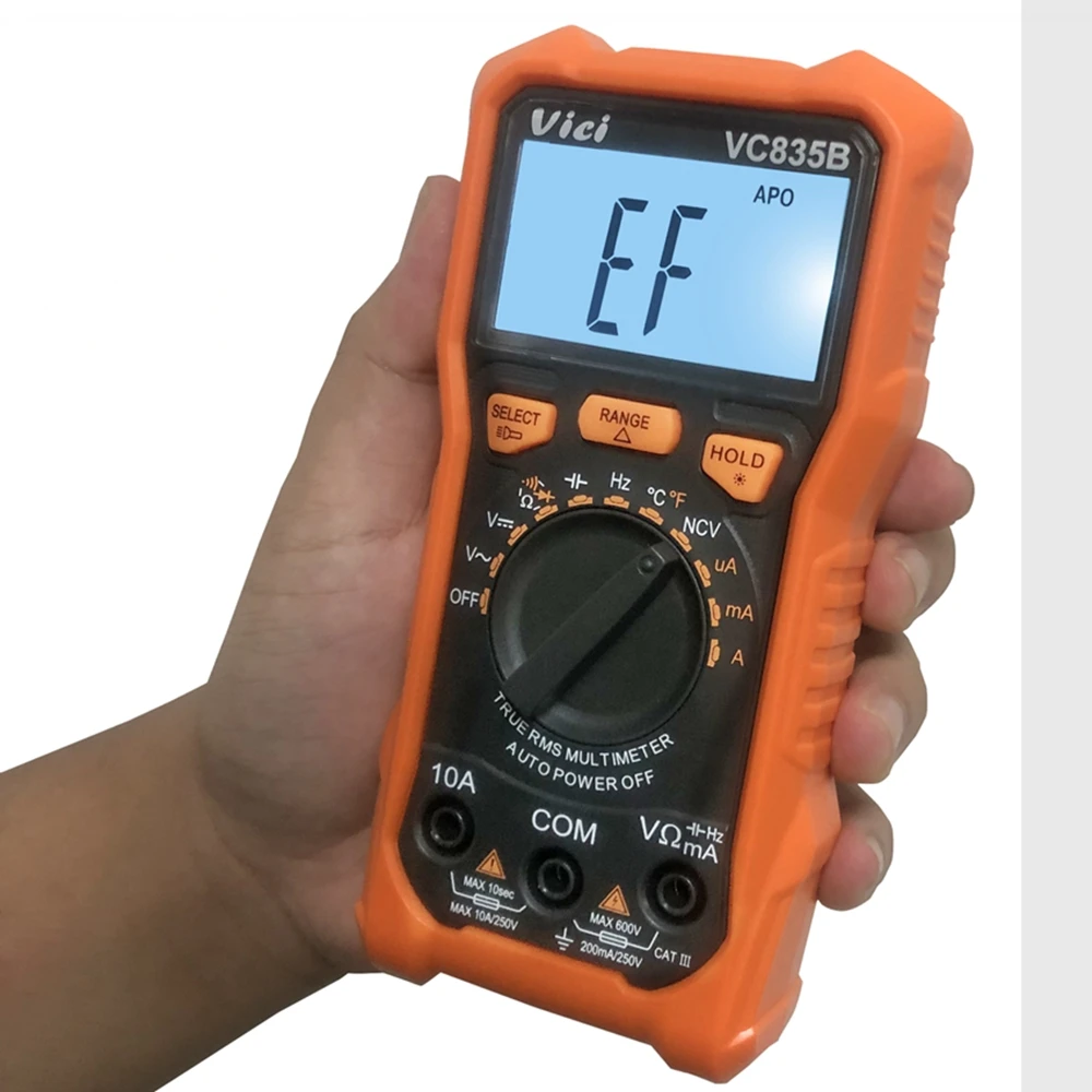 Vici True RMS Digital Multimeter DC AC Voltmeter Ammeter Capacitor Ohm Thermocouple Temp NCV Hz Duty Cycle REL Value Diode Test