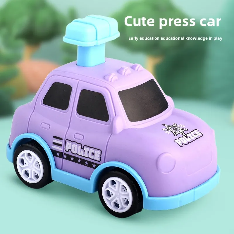 New children's inertial pressing pull-back car simulation model small police car