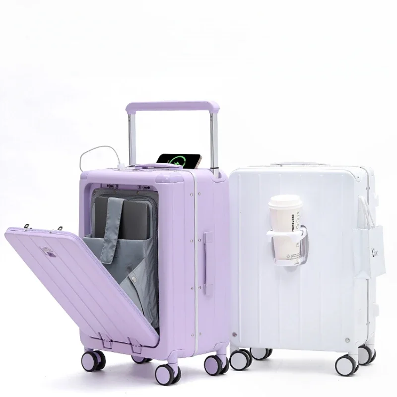 Large Capacity Wide Tie Rod Aluminum Frame Case Suitcase Female 20 Inch Boarding Case Password Suitcase Business Man