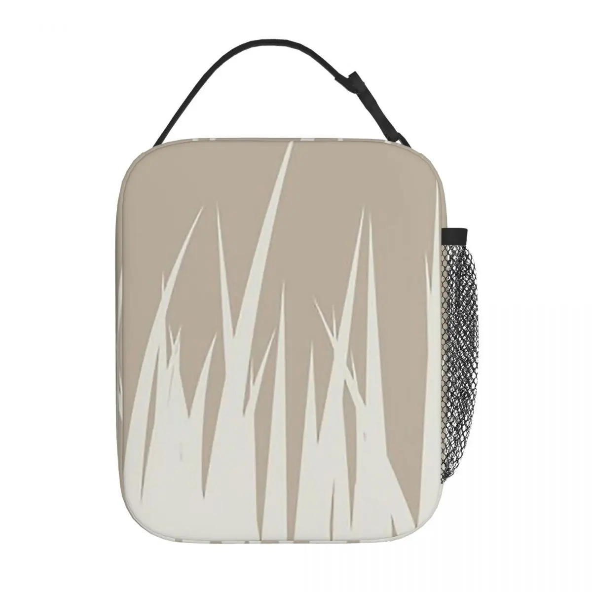 Grass Minimalist Botanical Boho Beige Insulated Lunch Bag for Women Children Portable Food Boxes Thermal Lunch Box Tote