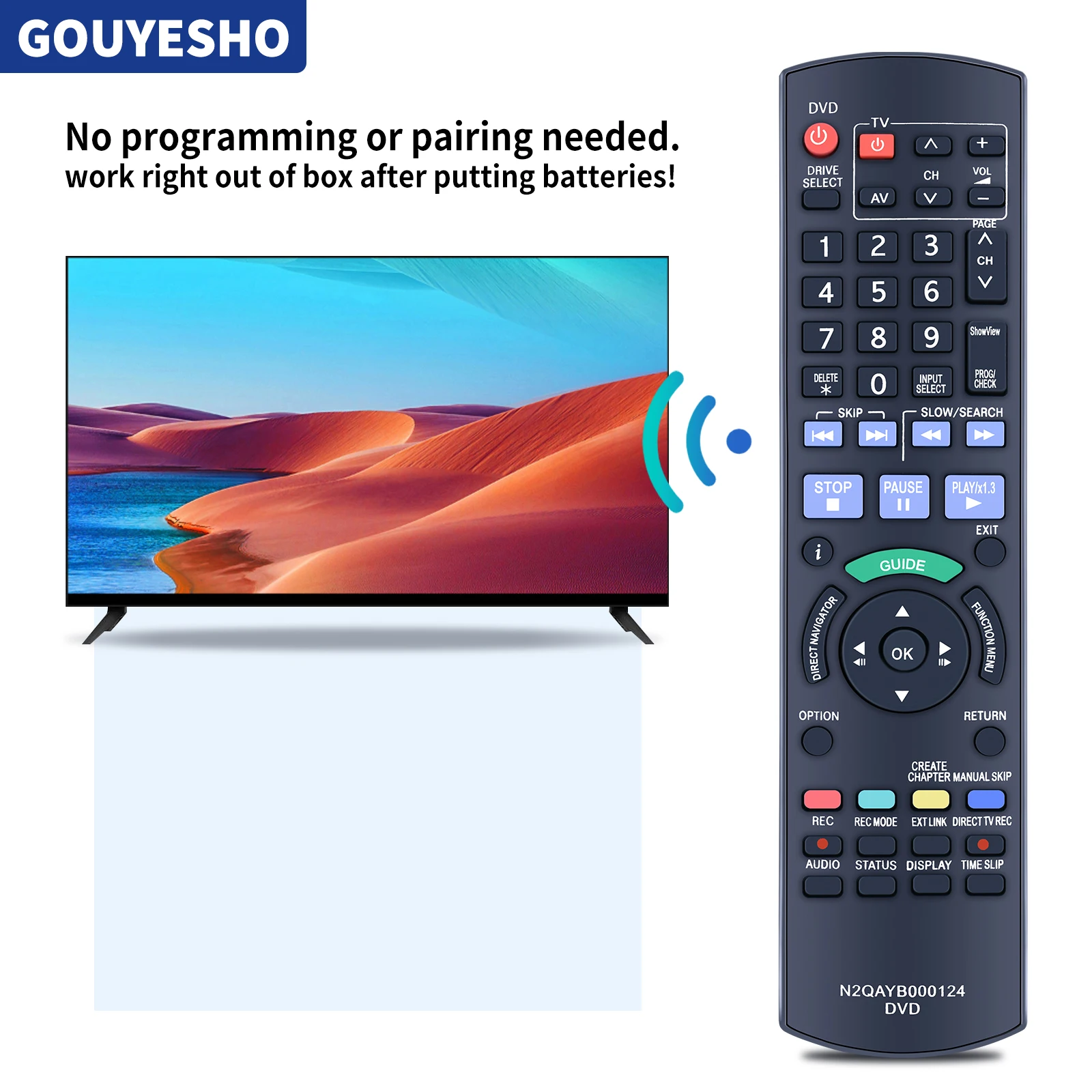 NEW N2QAYB000124 Remote Control For Panasonic DVD Recorder DMR-EH575 DMR-EH585