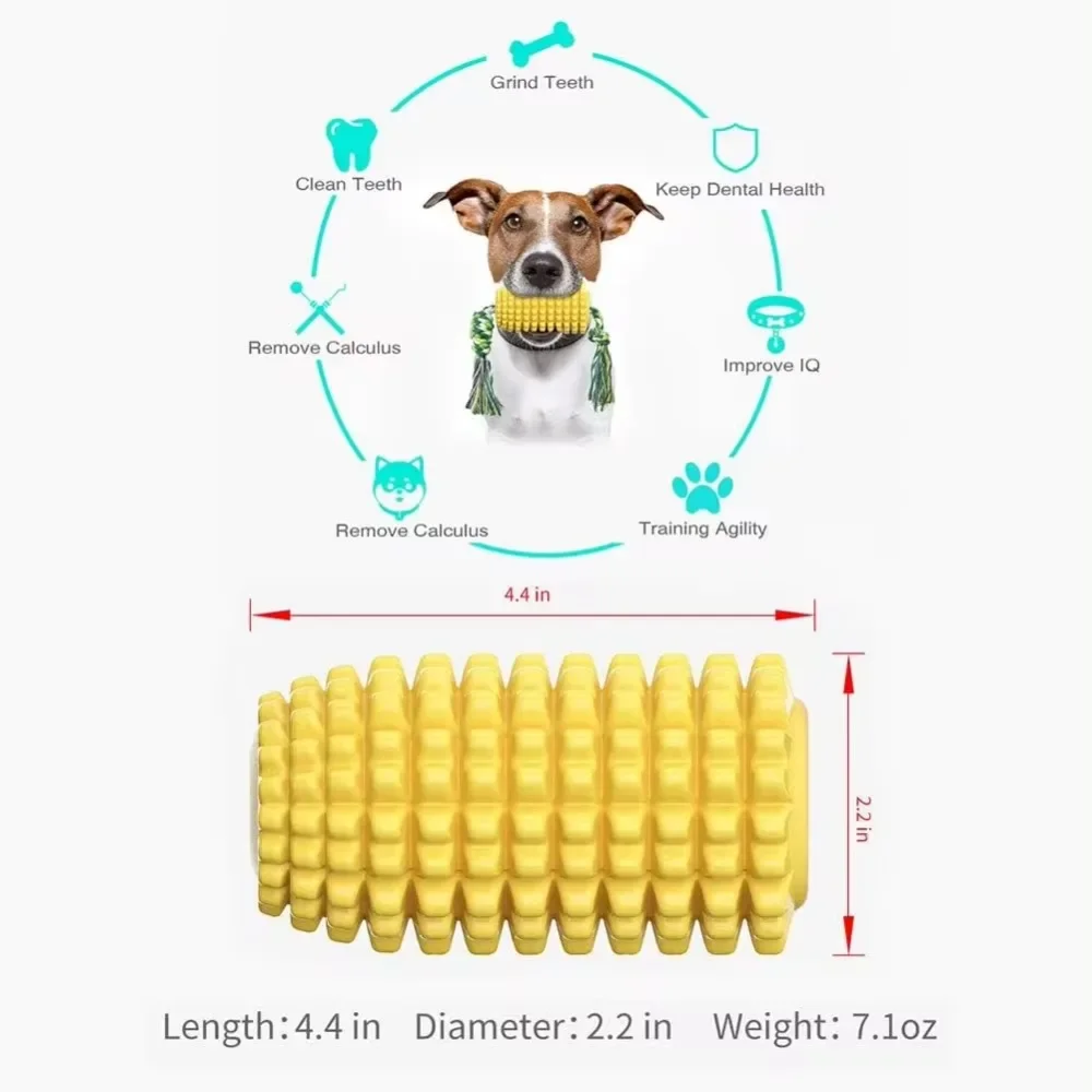 Corn Cob Dog Chew Toys for Aggressive Chewers with Biting Cotton Rope Indestructible Interactive Dog Toothbrush Stick Bite Toys