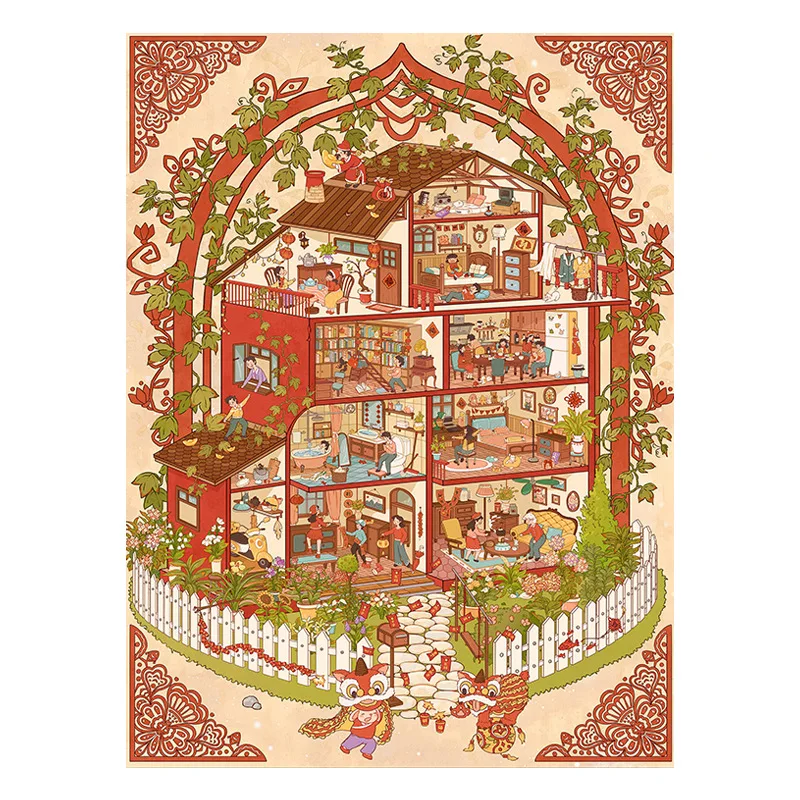 

Kawaii 3D Cartoon Grid Space Code Goods Sorting and Storage Miniature Scene Stickers DIY Handmade Stacking Festival Gifts