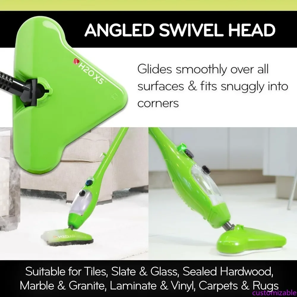 

Паровая швабра и ручной очиститель 5-в-1: регулируемая высота, съемный резервуар, большая емкость, быстрый нагрев