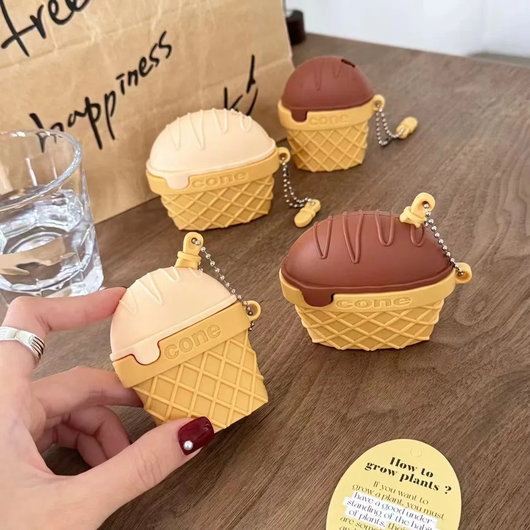 

For Airpods Pro 2 Case,3D Chocolate Ice Cream Cone Case For Airpods Pro Case,Protective Earphone Cover For Airpods 1/2/3 Case