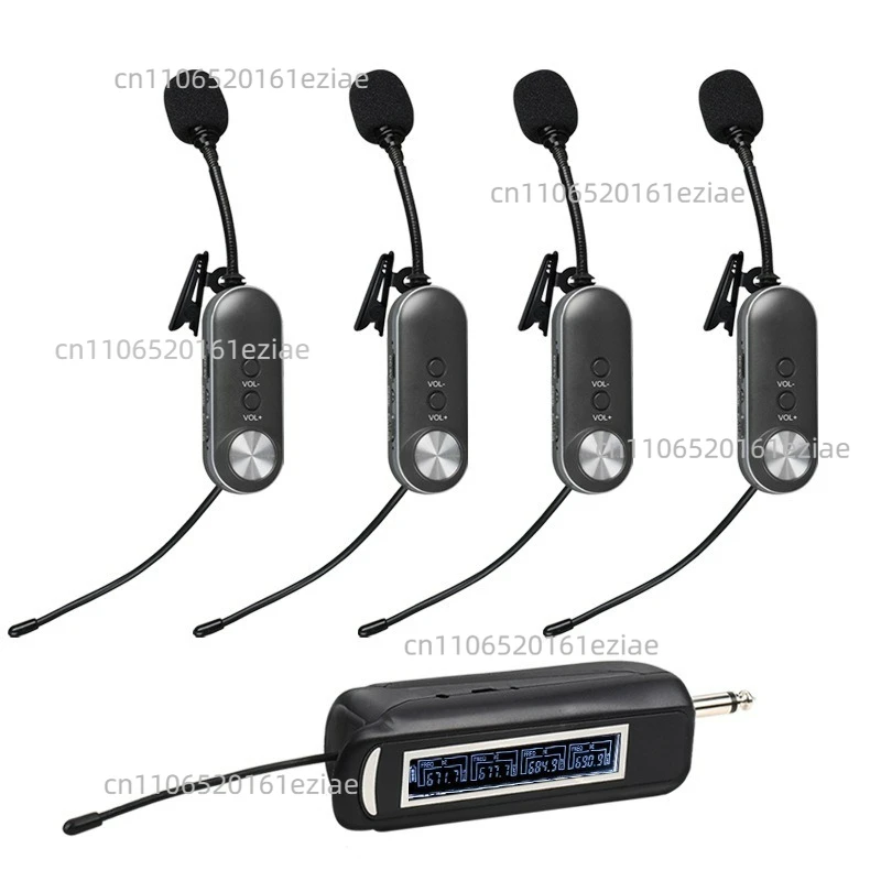 Wireless Microphone Saxophone UHF with Receiver and Transmitter Condenser Recording Live Show for Saxophone Musical Instrument