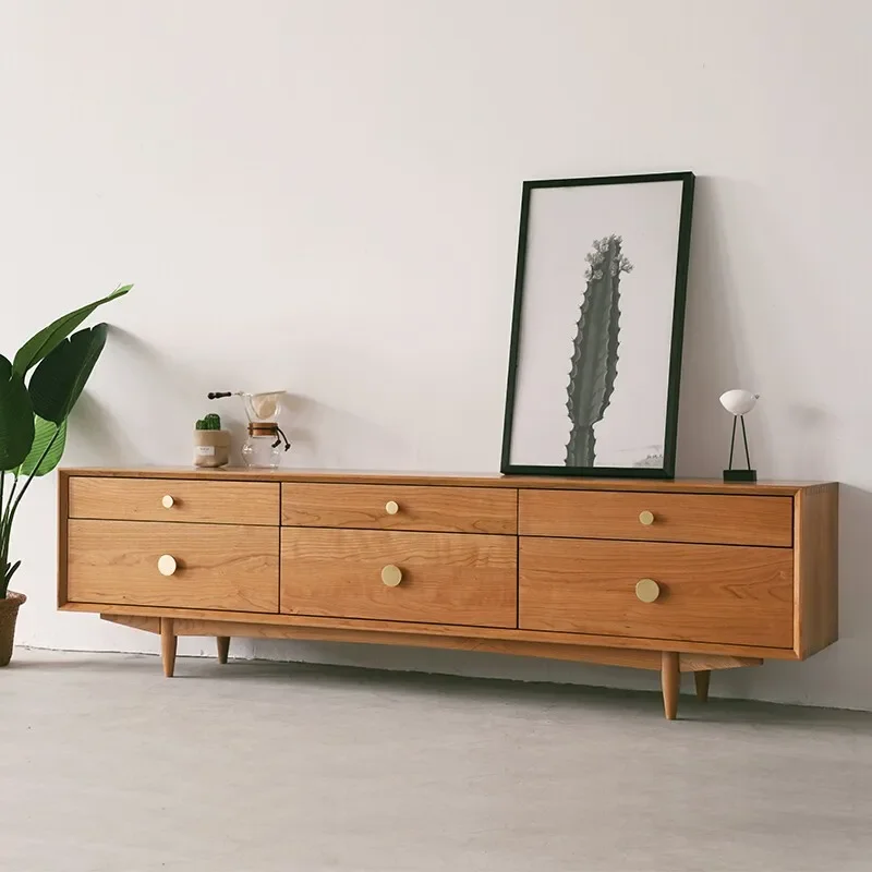 cabinet Japanese log creative cherry wood walnut color coffee table living room audition cabinet small apartment