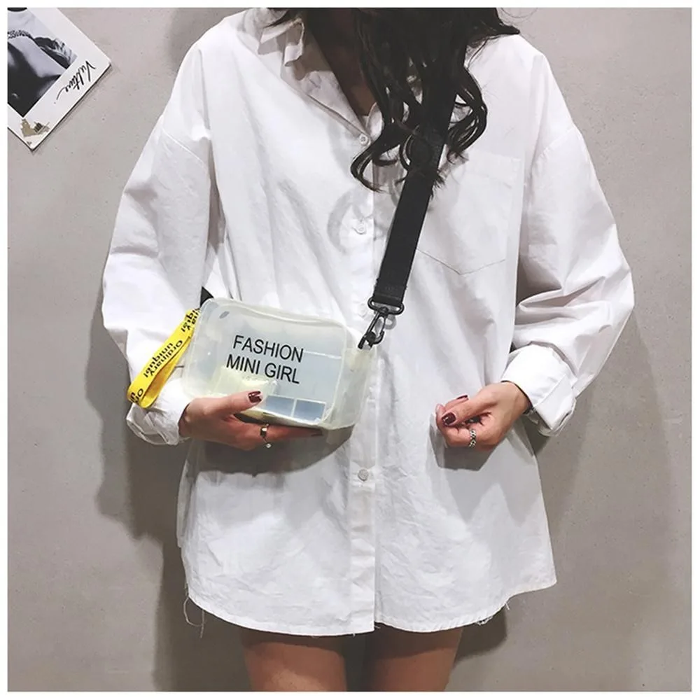 

Women PVC Clear Handbags Purses Candy Color Shoulder Bag Messenger Bag Crossbody Bags Transparent Jelly Bag