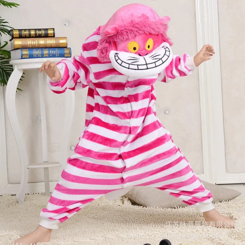 Pijama de Natal infantil, Macacão Kigurumi, Onesie, Macacão Animal, Desenhos Animados Fantasias Cosplay, Cheshire Cat Pijama