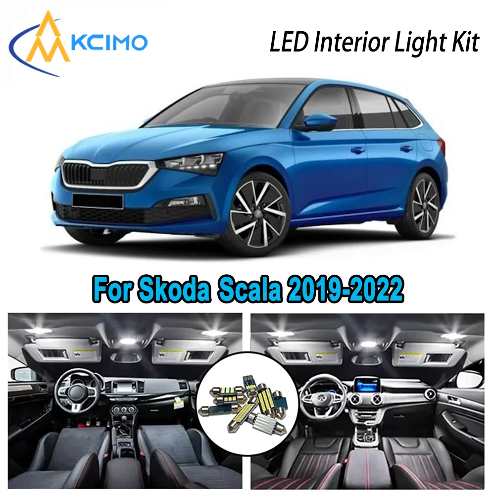 

High-Quality LED Interior Kit for Skoda Scala 2019-2022 2020 2021 2022 Premium Error-Free Dome Map Trunk Automotive Lamps