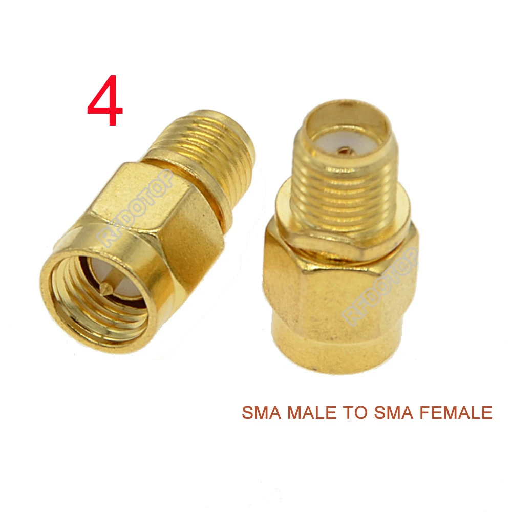 2PCS SMA to SMA Convertor Male to Female Straight/90Degree Connector Wifi Antenna RPSMA Male Plug RF Coaxial Adapter Gold Plated